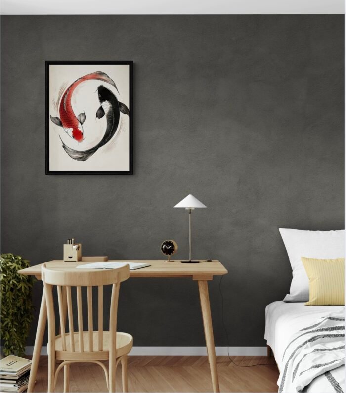 Minimalist Koi Fish Yin-Yang Art