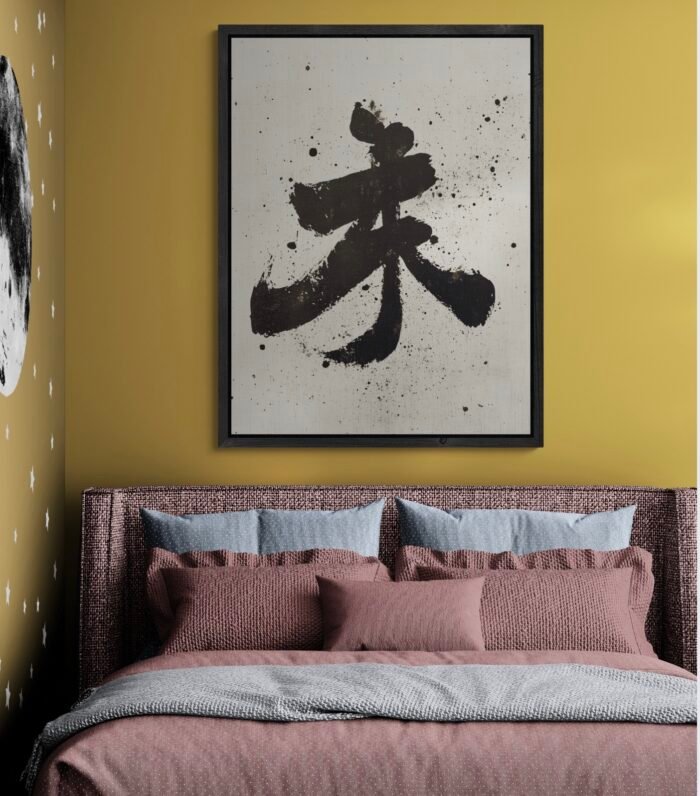 Minimalist Japanese Calligraphy Art – ‘Peace’ (平和) or ‘Flow’ (流れ)