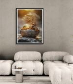 Mystical Bonsai in a Meteorite Crater – Wabi-Sabi Minimalist Art with Cosmic Elegance