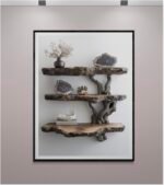 Rustic Wooden Shelves – Wabi-Sabi Art for Timeless Simplicity & Imperfect Beauty