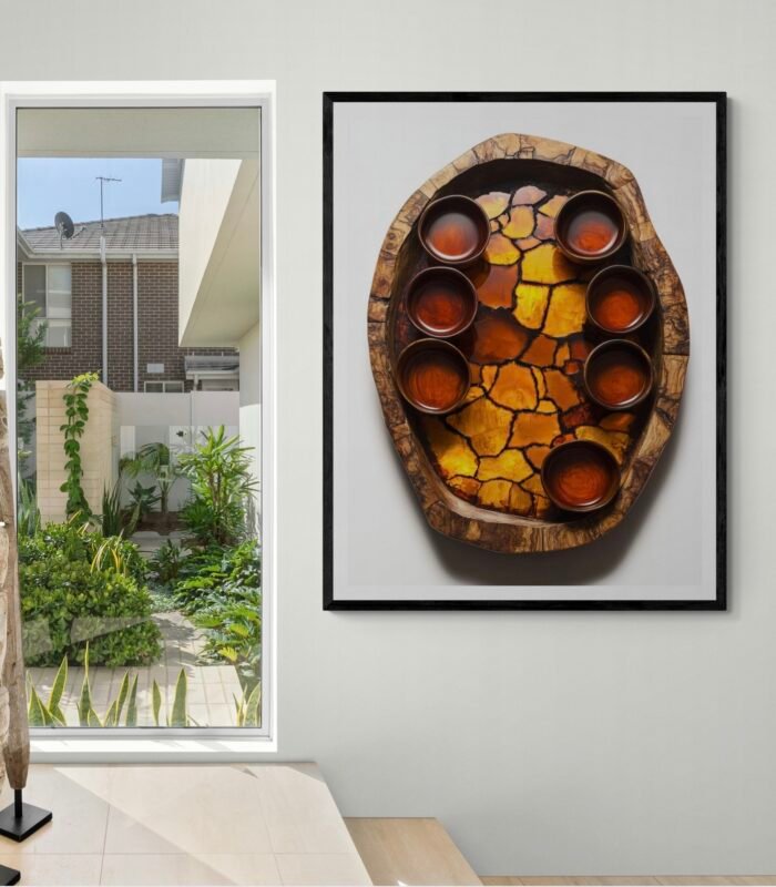 Wabi-Sabi Fossilized Wood Tray – Time, Transformation & Living Amber